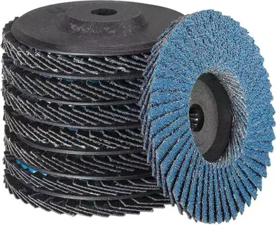 Obrázek produktu pro Sada 8 lamelových brusných kotoučů, lamelové brusné kotouče, Ø 76 mm x 10 mm, zrnitost 40/60/80/120, na kov, dřevo a dřevo, opakovaně použitelné lamelové brusné kotouče, (modré)