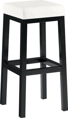 Image de Tabouret de bar avec structure en métal - tabouret haut - design stable & respectueux du sol | Couleur : blanc | Matériau : similicuir