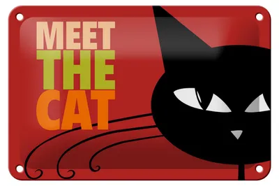 Produktbild von Blechschild Spruch 18x12cm Katze Meet the cat