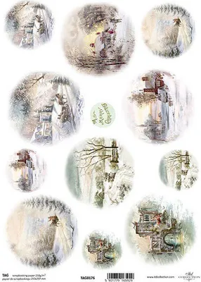 Produktbild von ITD COLLECTION 21x29cm A4 einseitig Scrapbooking Craft Papier 250g - TAG0176 Winteransichten