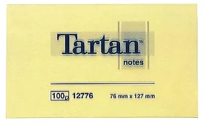 Produktbild von 3M Haftnotizen Block Gelb 76 x 127 mm – selbstklebend, 100 Blatt, wiederablösbar