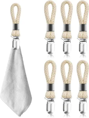 Imagen del producto de Soportes para toallas - 6 unidades - 3 x 11 cm - para cocina, baño, balcón, armarios
