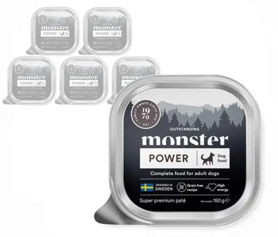 Produktbild von Monster Dog Power Chicken Paté 6x150g Getreidefreies Nassfutter für Hunde Pastete mit Huhn