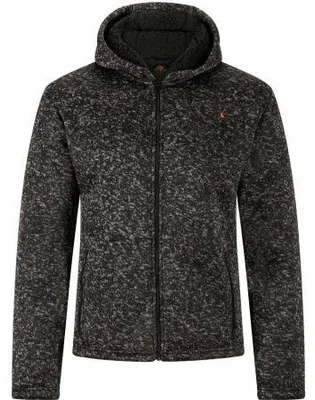 Productafbeelding van Teddy Strickfleece jas Spirit, herenmodel (zwart gemêleerd), maat M