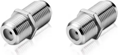 Produktbild von conecto F-Verbinder, F-Kupplung, F-Buchse auf F-Buchse, Adapter zur Verlängerung von Antennen-Kabel / Koaxial-Kabel, 2er Set