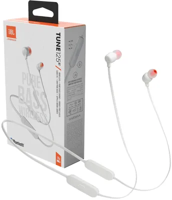 Zdjęcie produktu dla JBL Tune 125, Bezprzewodowy, Połączenia/muzyka, 20 - 20000 Hz, 16,2 g, Zestaw słuchawkowy, Biały