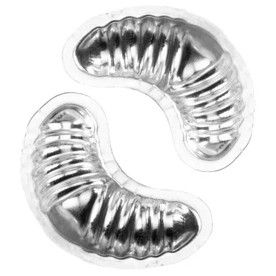 Two silver-colored baking molds for Kipferl.