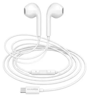 Image de Mayaxess, écouteurs filaires USB-C avec micro pour iPhone 15, blanc