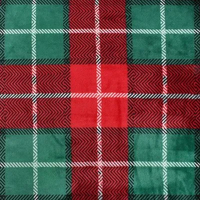 Zdjęcie produktu dla Koc Unyqoos® z polaru Sherpa i microfleeca, w kratkę, 150 x 130 cm – miękki i przytulny koc idealny do sofy, łóżka i w podróży