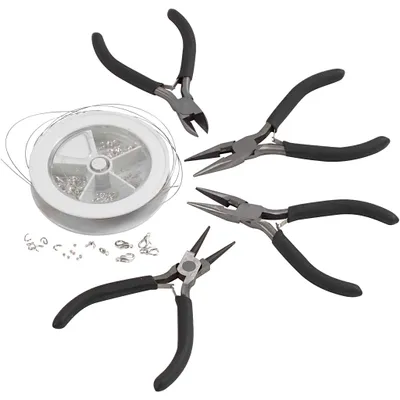 Produktbild von Creativ Company Kreativ Set Schmuck mit Werkzeug, Schmuck-Set, Silber, 1 Stück(e), 5 m
