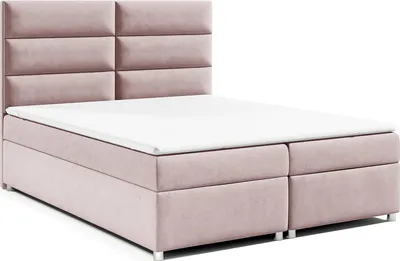 Produktbild von Best for Home Boxspringbett mit Bettkasten Trinity K-4 Bonellfederkern inkl. Topper, mit Lieferung 200x200-Rosa
