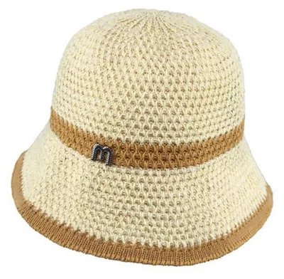 Produktbild von Sonnenhut Damen Papierstroh Beige 52-56 cm mit Schweißband 8 cm Krempe