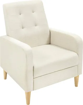 Produktbild von WOLTU Ohrensessel, mit Armlehnen Massivholzbeinen, Loungesessel modern, Leinenbezug : Beige Farbe: Beige