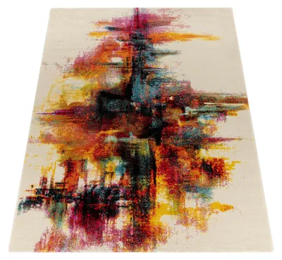 Produktbild von Paco Home Teppich Wohnzimmer Schlafzimmer Kurzflor Modern Gemälde Optik 200x290 cm