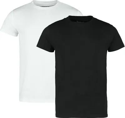 Produktbild von RED by EMP Herren Basic Doppelpack T-Shirts in schwarz und weiß - angenehmer, weicher Baumwollstoff M