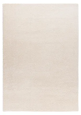 Produktbild von Padiro Kuscheliger Hochflor-Teppich 120 x 170 cm - Hellbeige - modernes Uni-Design - für Fußbodenheizung - aus Polyester und Jute