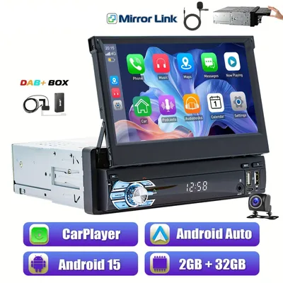 Zdjęcie produktu dla Radio samochodowe 7 cali - Android Auto - Radio DAB+ - Radio z ekranem dotykowym - System multimedialny