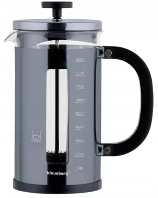 Produktbild von Kolben-French-Press 1000Ml Stahl und Glas für Kaffee, Tee und Kräuter Klausberg