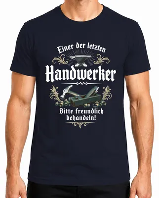 Imagen del producto de Camiseta para hombre "Einer der letzten Handwerker" (Uno de los últimos artesanos), color azul marino, talla S