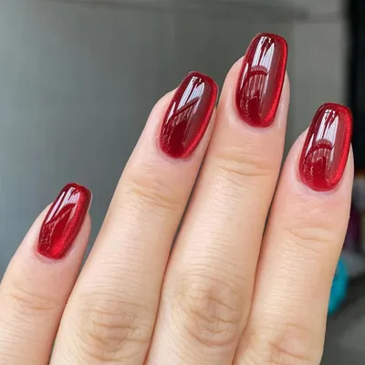 Produktbild von Falsche Nägel 24 Stück Rot Katzenaugen Design Full Cover Soft Gel Künstliche Nägel Kurz
