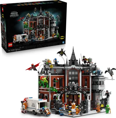 Produktbild von LEGO DC Batman Arkham Asylum - Bauset für Erwachsene – Modellbau mit detaillierter Inneneinrichtung, Lieferwagen & 16 Minifiguren - Batman, Robin & Joker – Geschenk für Männer, Frauen & Fans - 76300