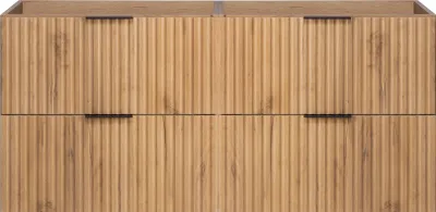 Image de Armoire de salle de bain, chêne Craft + poignée noire, 120 x 57 x 46 cm