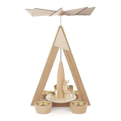 Produktbild von Teelichtpyramide Rehe natur BxHxT 20x29x20cm NEU