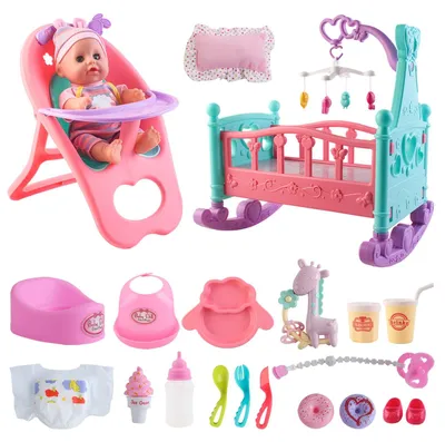 Image de SolidKeus - Ensemble de jeu de 15 pièces avec une poupée pour bébé et des accessoires