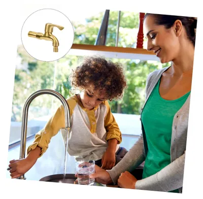 Produktbild von Kupfer Waschmaschinenarmatur mit spritzwassergeschütztem Auslauf für Badezimmer und Küche, langlebiger Wasserhahn für Waschbecken und Badewanne