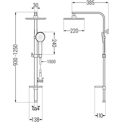 Obrázek produktu pro Mexen Q40 sprchový sloup, Zlatorůžová - 798404095-60