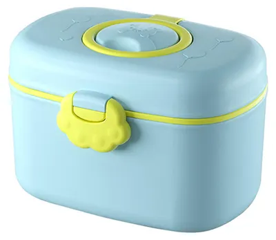 Produktbild von Tragbare Aufbewahrungsbox für Milchpulver (380/550 ml), auslaufsicher, ideal für unterwegs, als Spender für Babynahrung und Snacks.