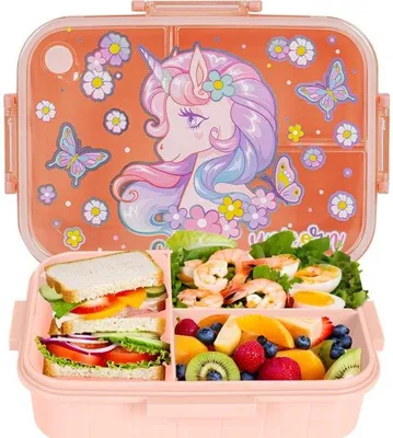 Immagine prodotto di Contenitore per alimenti per bambini senza BPA da 1200 ml, a 3 scomparti con guarnizione