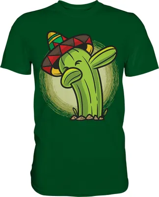 Produktbild von Dabbing Kaktus Sombrero T-Shirt – Bottle Green / 3XL
