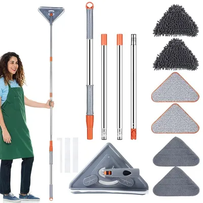 Obrázek produktu pro Mop na čištění, otočný o 360 stupňů, podlahový mop s teleskopickou rukojetí