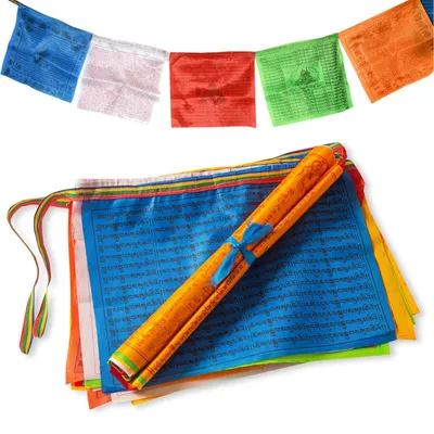 Tibetische Gebetsfahnen, 20 Stück, 7 m, Polyester, 28×35 cm