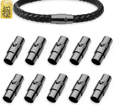 Magnetische Armbandverschlüsse, 10 Stück, 8 mm, Schwarz