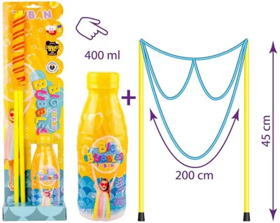 Produktbild von TUBAN Seifenblasenschnurgläser Seifenblasen + Flüssigkeit 400ml
