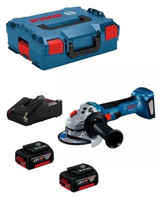 Imagen del producto de Amoladora Angular BOSCH GWS 18V-8 125mm (2 x 5,0 Ah + GAL18V-40 + L-Boxx 136)