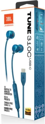 Obrázek produktu pro JBL Tune 310C USB-C kabelová sluchátka modrá