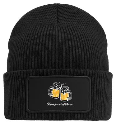 Produktbild von Huuraa Beanie Kompanieführer Schützenfest Black doppellagig Polyacryl Mütze mit Patch Geschenkidee