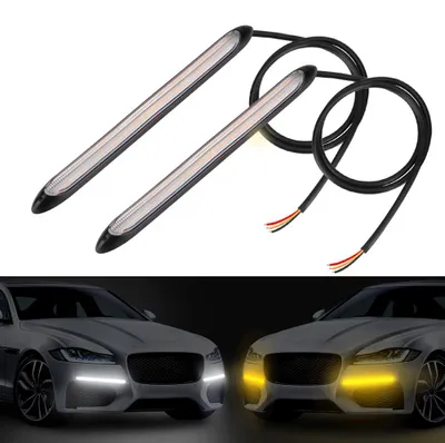 Produktbild von Auto-Tagfahrlicht, Auto-Streamer-Effekt, Tageslicht, 2 Stück/Set, sequenzieller Streifen für Autoscheinwerfer 15.5cm