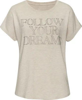 Produktbild von LASCANA Rundhalsshirt beige meliert Größe 32/34