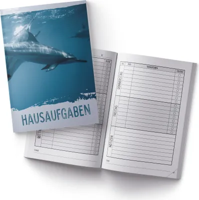 Produktbild von itenga Hausaufgabenheft Delfin (Motiv 26) DIN A5, 96 Seiten
