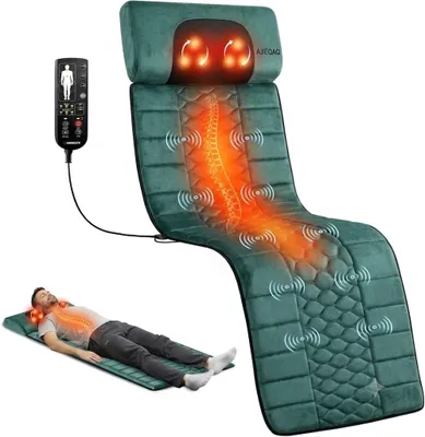 Produktbild von Massageauflage Massagematte Ganzkörpermassage 65 x 190 cm Rücken Beinen Nacken Fernbedienung, 5 Modi Wärmefunktion, Vibrationsmassage