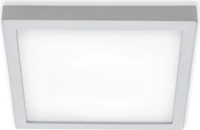 Zdjęcie produktu dla Lampa sufitowa LED BRILONER FIRE, neutralne białe światło, płaska konstrukcja, kolor srebrny, 30 x 30 x 3,2 cm