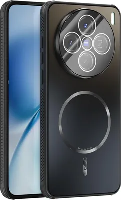 Image de Coque magnétique pour Vivo X200s, coque mate PC+TPU avec protection des lentilles, coque résistante aux chocs avec dissipation de la chaleur Noir
