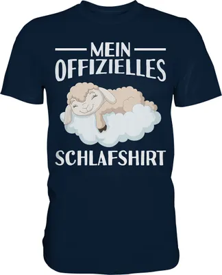 Produktbild von Offizielles Schlafshirt Nachthemd Schlafanzug Pyjama Schaf T-Shirt – Navy / 3XL