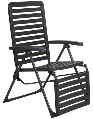Produktbild von Lifetime Garden Verstellbarer Gartenstuhl – Campingstuhl Sitz- und Liegestuhl Garten – Sonnenliege Klappbar Gartenmöbel 104 x 62 x 151 cm – Schwarz