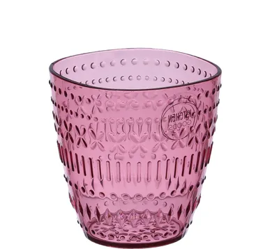 Trinkglas - Becher - lebensmittelecht - Kunststoff - 345ml - mit Muster - pink