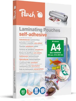 Obrázek produktu pro PEACH laminovací fólie A4 - 100 ks, 125 mic, SAMOLEPÍCÍ, S-PP525-17